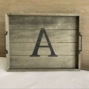 “A” wooden try with metal handles